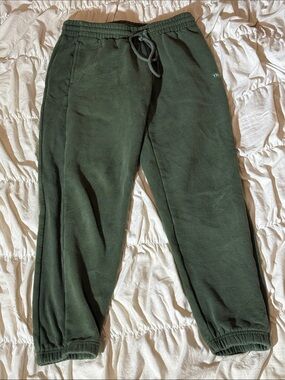 TNA Women's Forest Green Fleece Joggers with Drawstring
